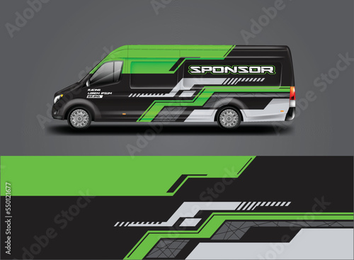 Car wrap design vector  background livery for van 