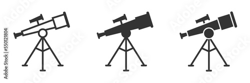 Telescope icon set. Vector illustration.