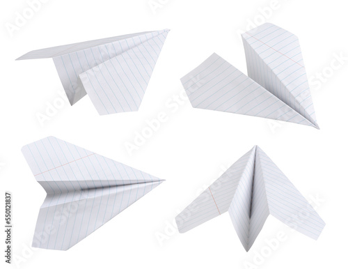 Set of paper planes isolated