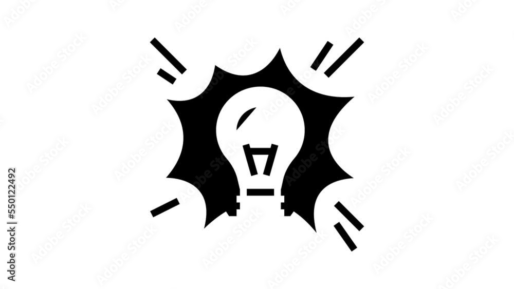 bright light bulb glyph icon animation bright light bulb glyph icon animation