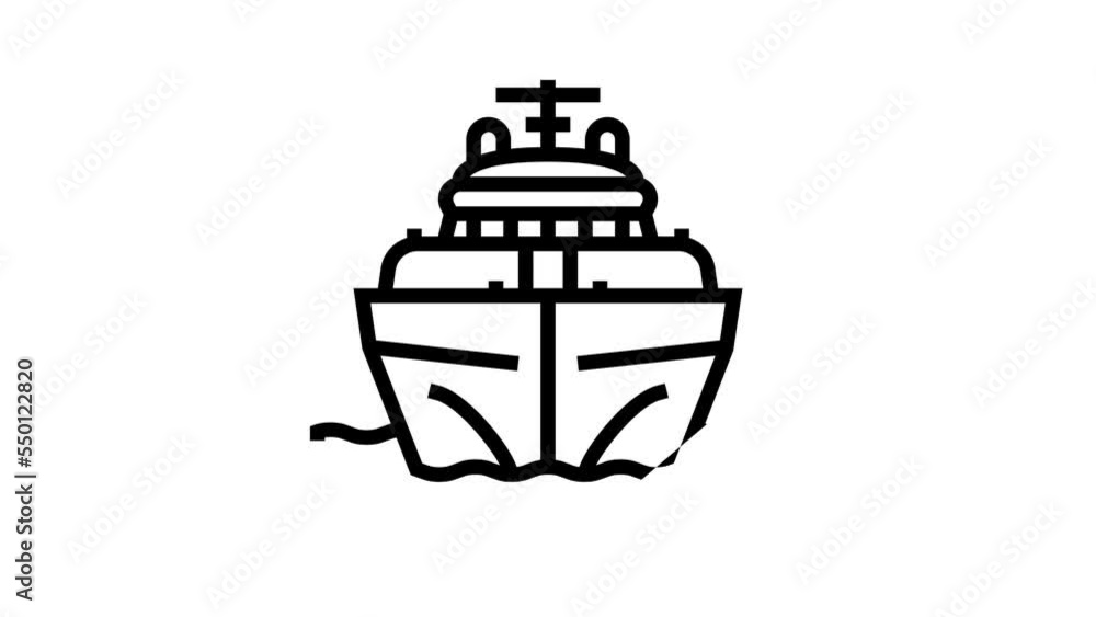yacht transport vehicle line icon animation yacht transport vehicle line icon animation