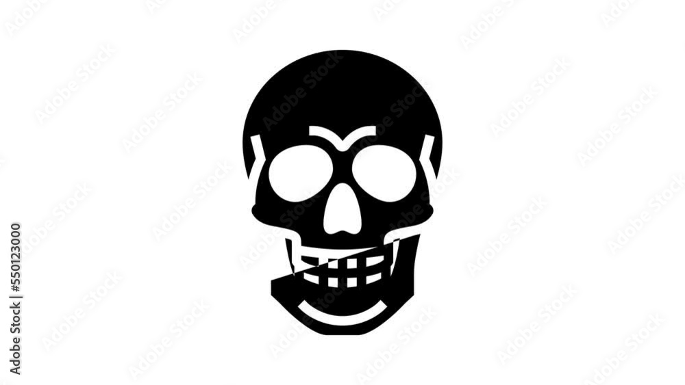 skull bone glyph icon animation skull bone glyph icon animation