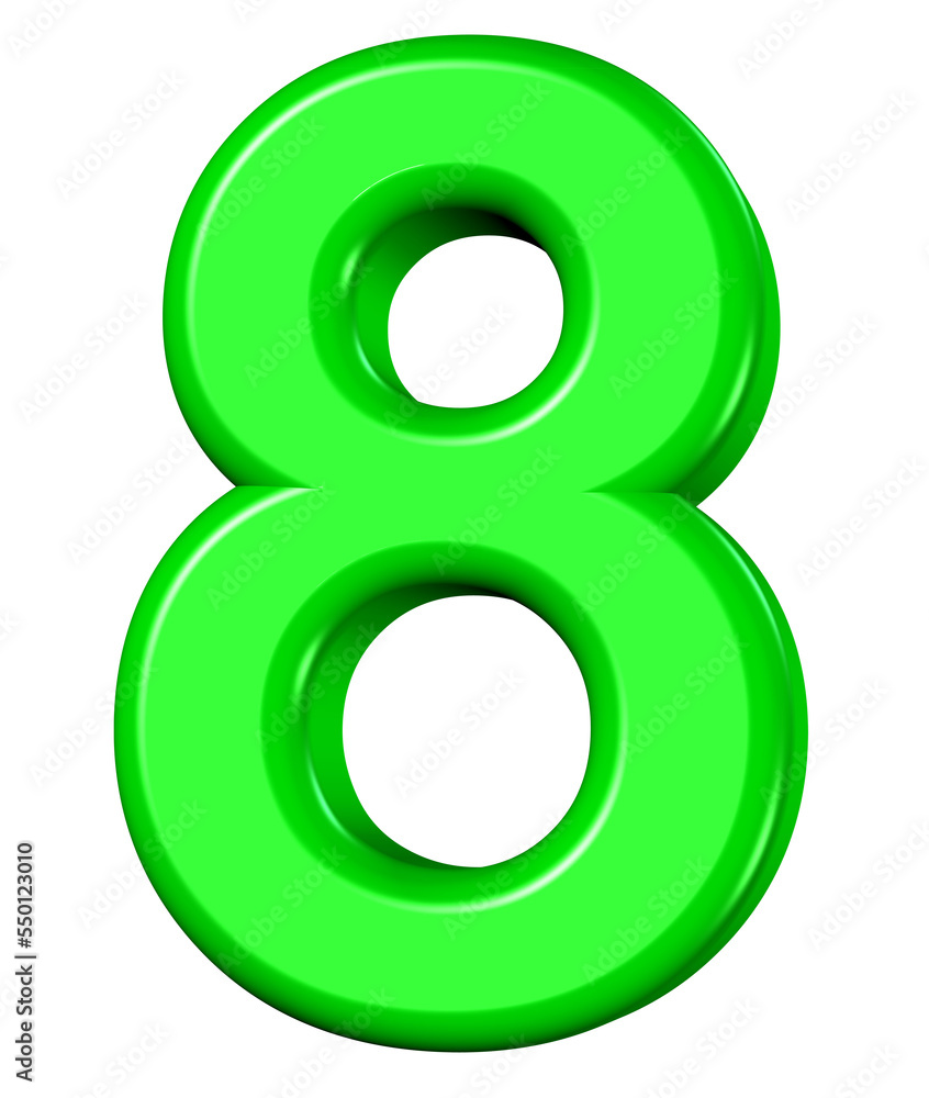 3d green number 8 3d green number 8