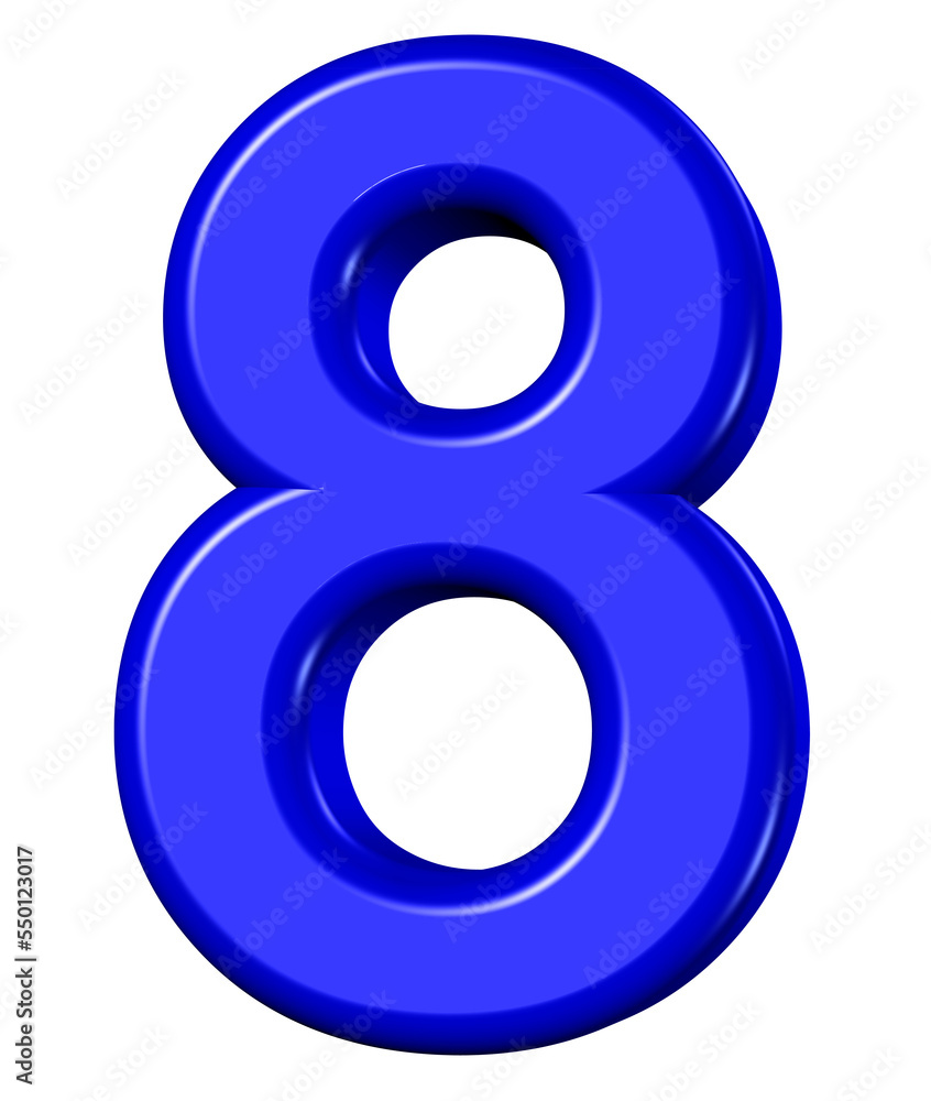 3d blue number 8 3d blue number 8