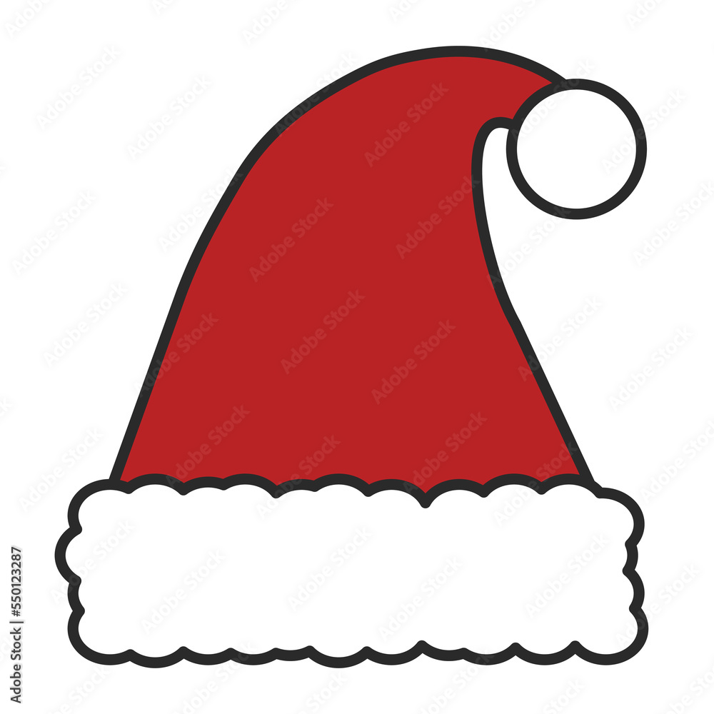 red Santa hat isolated on white background red Santa hat isolated on white background