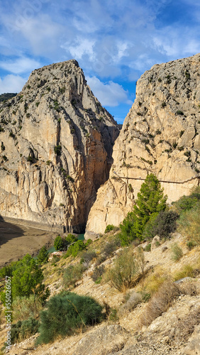 Bridge in Gorge of the Gaitanes in El Caminito Del Rey ,the Kings Little Path. A Walkway, Pinned Along the Steep Walls of a Narrow Gorge in El Chorro, Near Ardales in the Province of Malaga, Spain