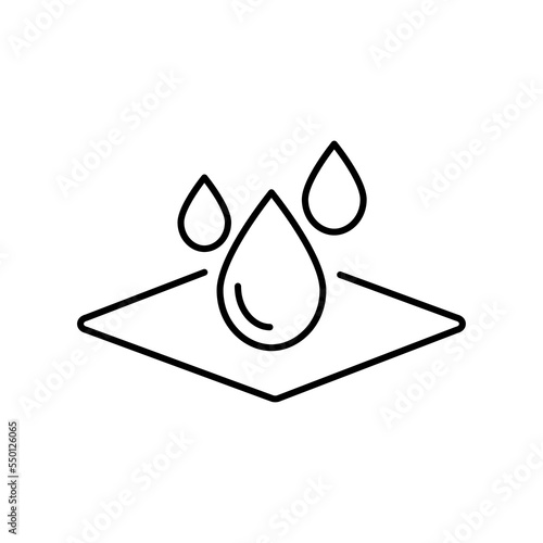 Water repellent surface line icon. Waterproof symbol concept. Vector illustration on white background. eps 10