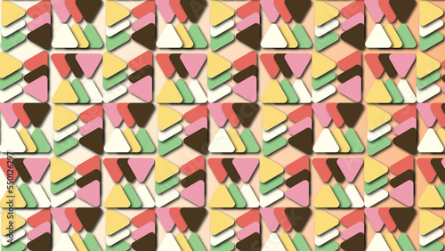 Ice cream palette colored geometrical shape pattern background with decorative ornamental bright illustrations   Desktop  wallpaper  texture  decoration