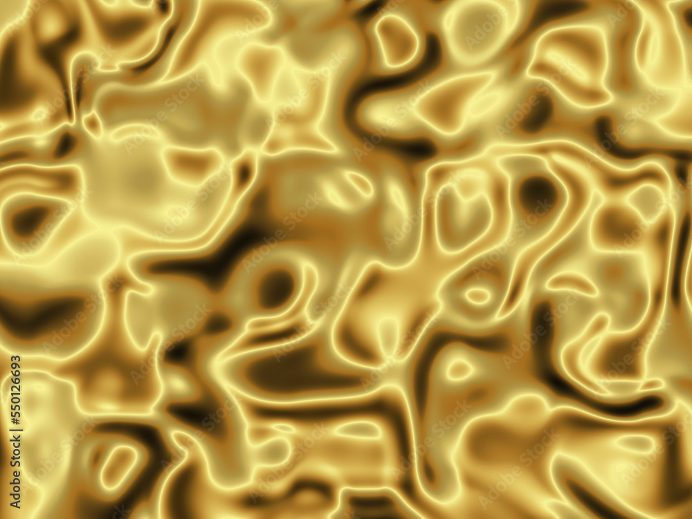 Obraz premium Golden abstract background with bubbles and waves