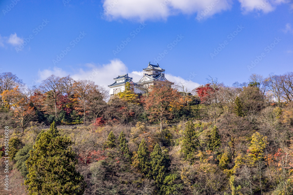 Fototapeta premium 快晴の日に撮影された大野城