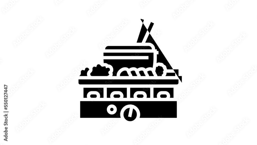 kit fondue line icon animation kit fondue line icon animation