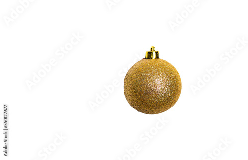 Gold Christmas ball isolated on a white background.