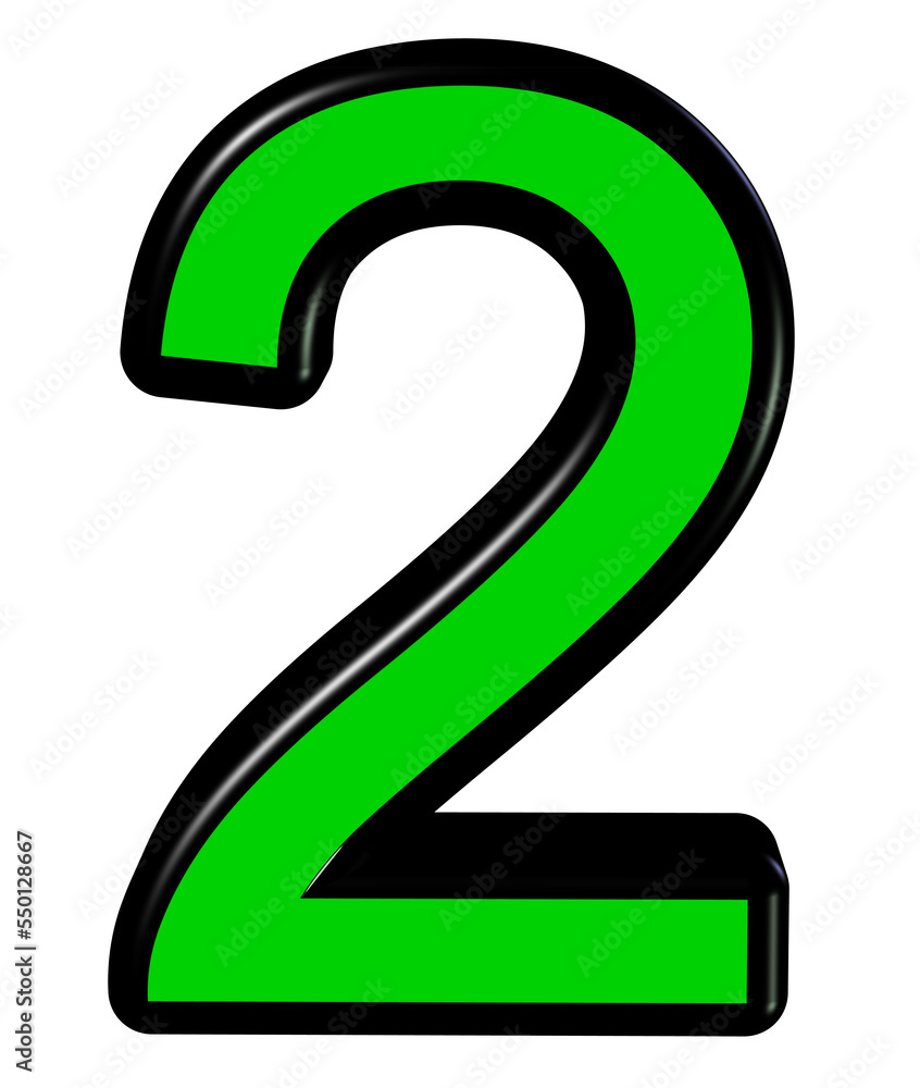 3d green number 2 3d green number 2