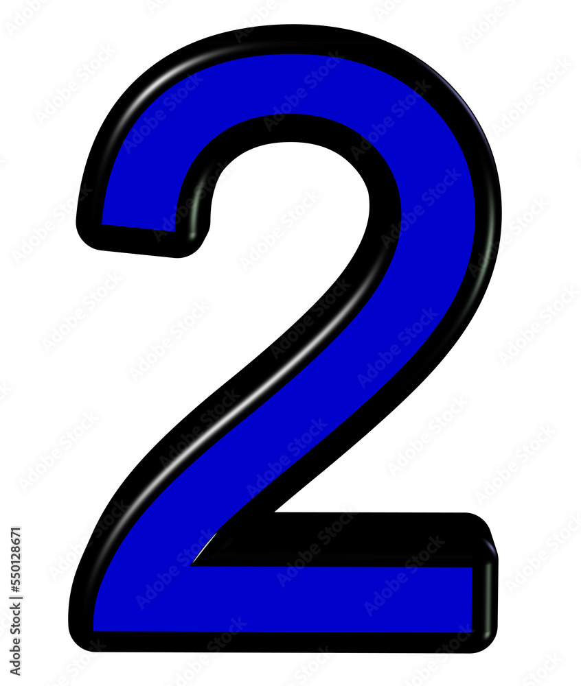 3d blue number 2 3d blue number 2