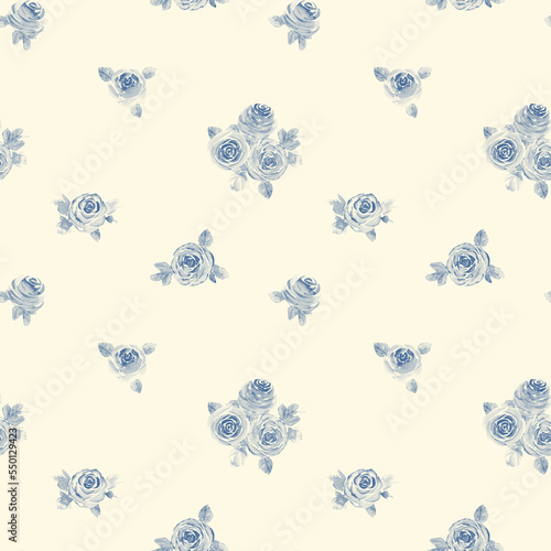 Watercolor roses flowers. B...