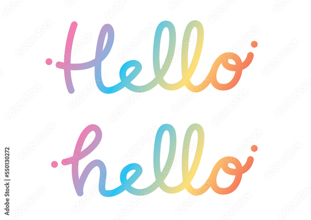 かわいい筆記体の文字 Hello hello