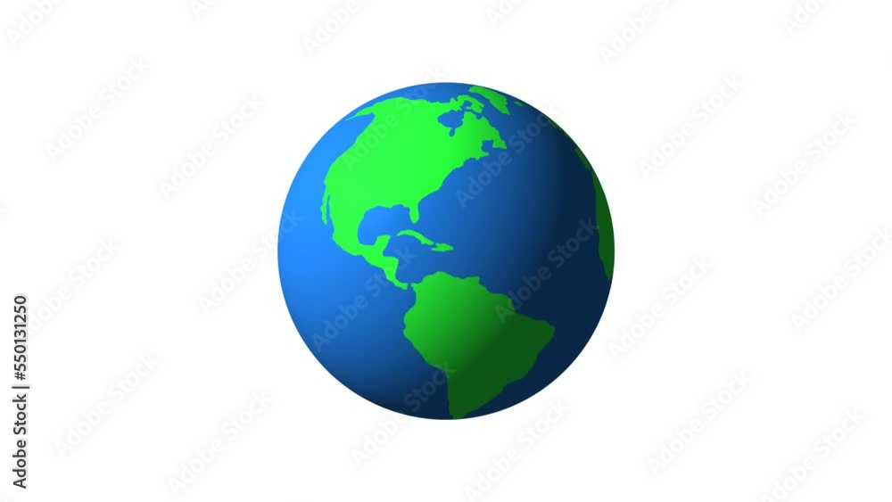 White background rotated 3d earth animated White background rotated 3d earth animated
