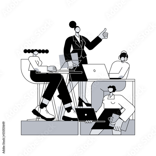 Business hierarchy abstract concept vector illustration. Hierarchical organization, top level management, execution of business plan, corporate ladder, company model and size abstract metaphor.