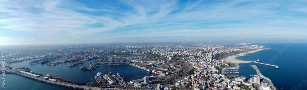panoramic view of Constanta city - Romania, seen from above