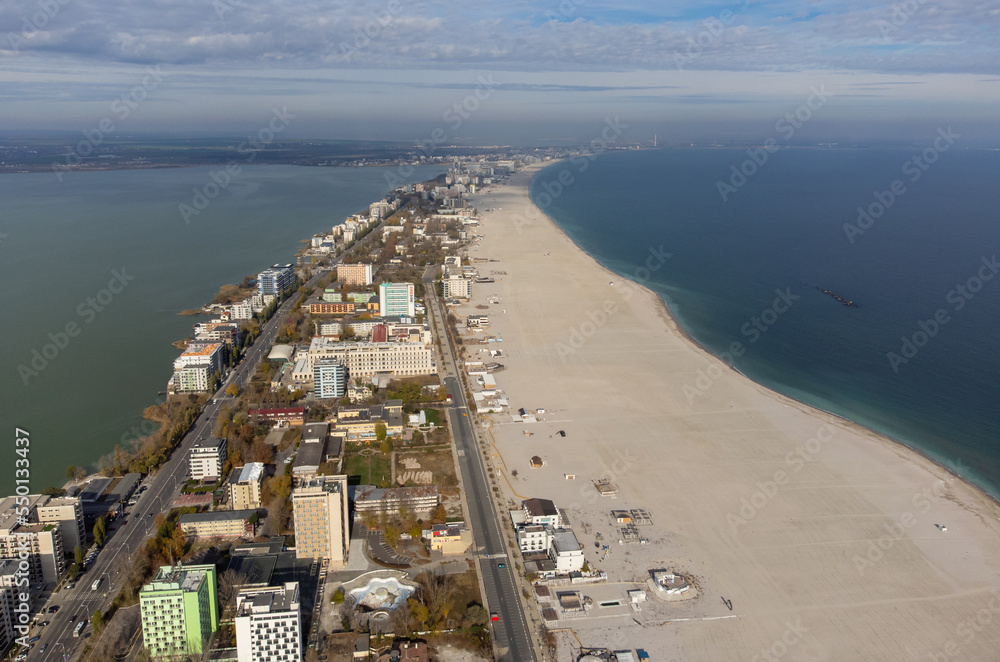 Fototapeta premium Aerial landscape of the Mamaia resort - Romania