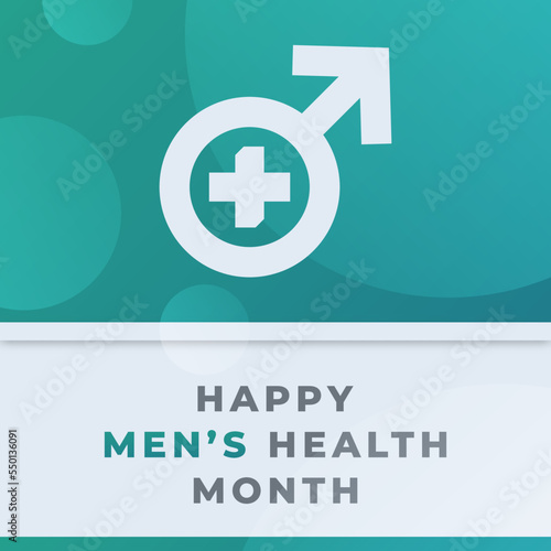 Happy Men's Health Month June Celebration Vector Design Illustration. Template for Background, Poster, Banner, Advertising, Greeting Card or Print Design Element