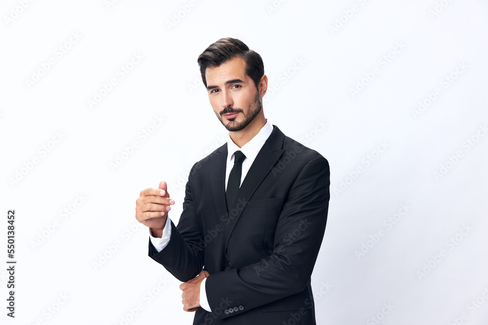 Portrait of a man in an expensive business suit on a white background isolated, copy space. Businessman startup technology Portrait of a man in an expensive business suit on a white background isolated, copy space. Businessman startup technology