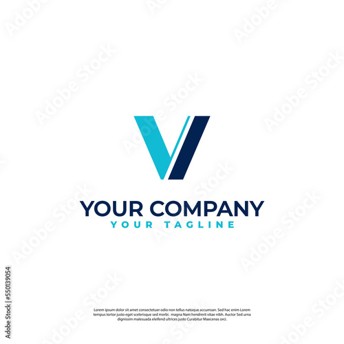 letter v initial logo in modern minimalist style