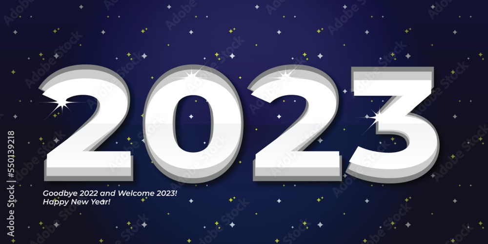 2023 new year 3d editable text effect with blue sky background full of star 2023 new year 3d editable text effect with blue sky background full of star