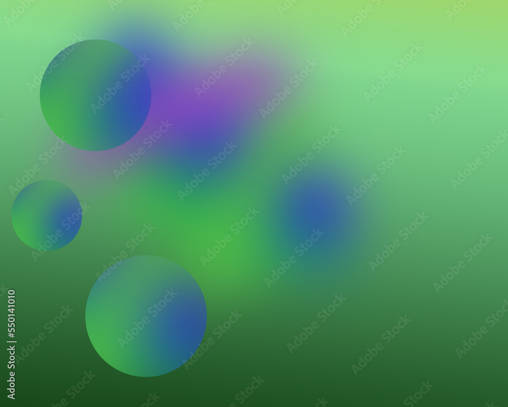abstract fuzzy, multicolored background with gradient figures.green-blue volumetric balloons.