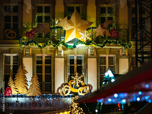 Fototapeta Naklejka Na Ścianę i Meble -  Christmas decorations in the streets of Strasbourg, the capital of Christmas. Christmas market.