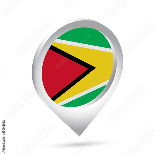 Free Download Guyana flag 3d pin icon - GFXLoad
