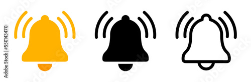 Obraz na plátně Notification bell icon set