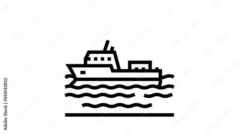 navigable river line icon animation navigable river line icon animation