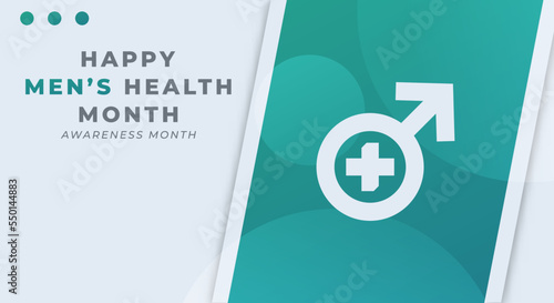 Happy Men's Health Month June Celebration Vector Design Illustration. Template for Background, Poster, Banner, Advertising, Greeting Card or Print Design Element