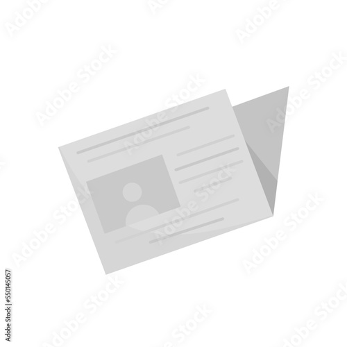 newspaper isolated white background