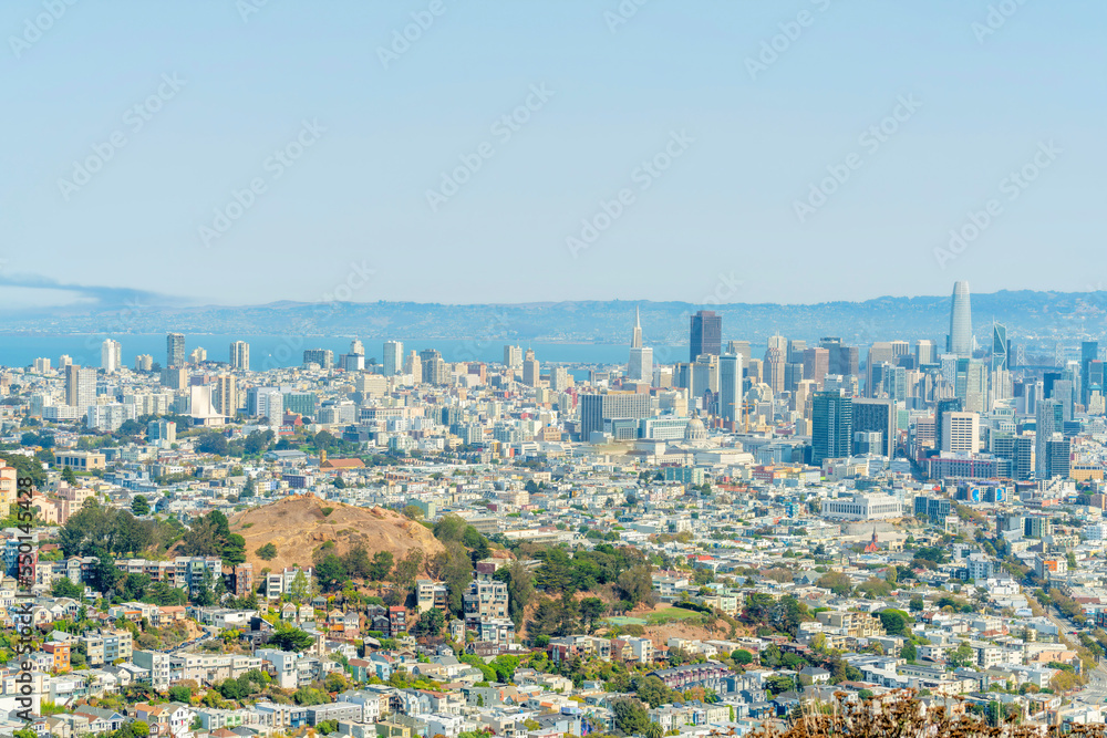 panoramic view of san francisco downtown city