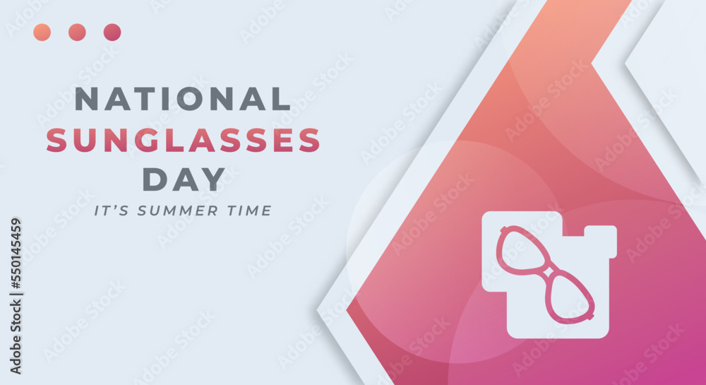 Happy National Sunglasses Day June Celebration Vector Design Illustration. Template for Background, Poster, Banner, Advertising, Greeting Card or Print Design Element