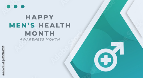 Happy Men's Health Month June Celebration Vector Design Illustration. Template for Background, Poster, Banner, Advertising, Greeting Card or Print Design Element