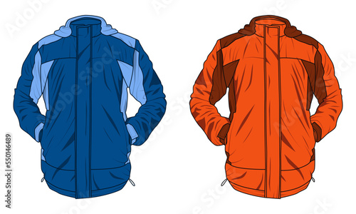 Mountain jacket vector illustration. Waterproof parachute jacket. Vector illustration eps 10