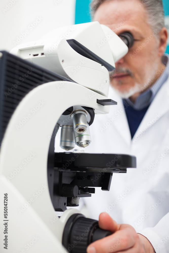 Senior scientist at work in a laboratory Senior scientist at work in a laboratory