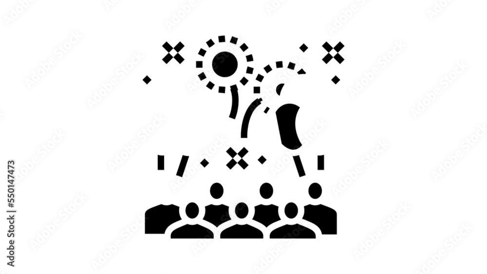 firework on festival parade glyph icon animation firework on festival parade glyph icon animation