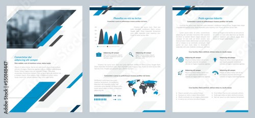 Business annual report creative design. Multipurpose template with cover, back and inside pages for corporate business annual report, brochure template, leaflet, magazine, pamphlet, flyer template.