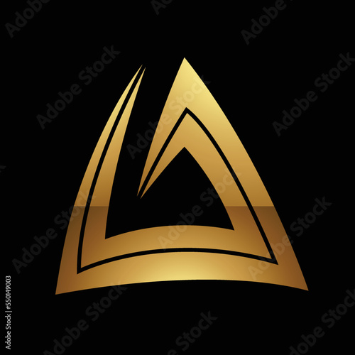 Golden Letter A Symbol on a Black Background - Icon 5