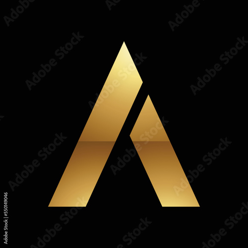 Golden Letter A Symbol on a Black Background - Icon 8