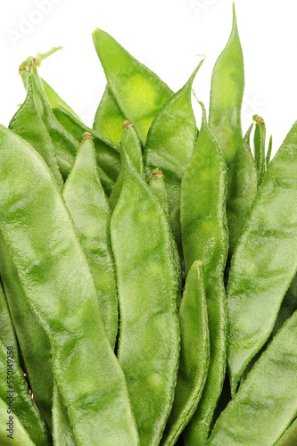 Hyacinth bean on white background.
