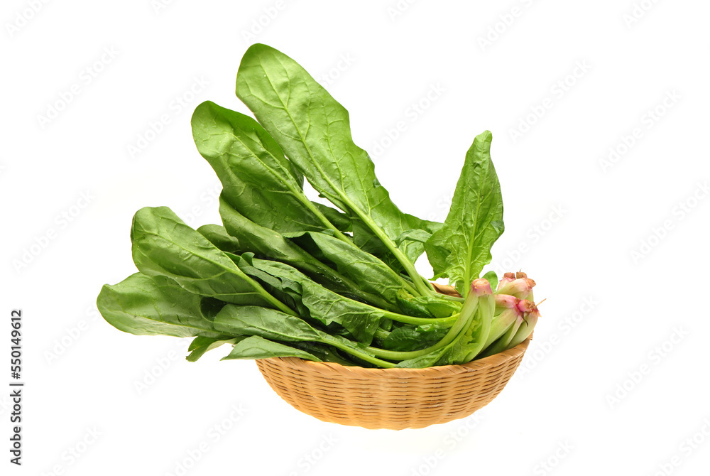 Spinach on white background
