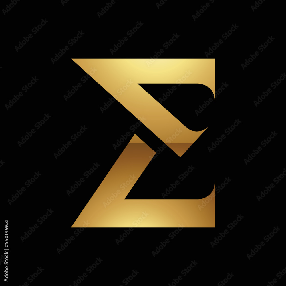 Golden Letter E Symbol on a Black Background - Icon 8 Golden Letter E Symbol on a Black Background - Icon 8