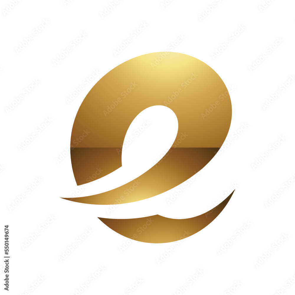 Golden Letter E Symbol on a White Background - Icon 4 Golden Letter E Symbol on a White Background - Icon 4