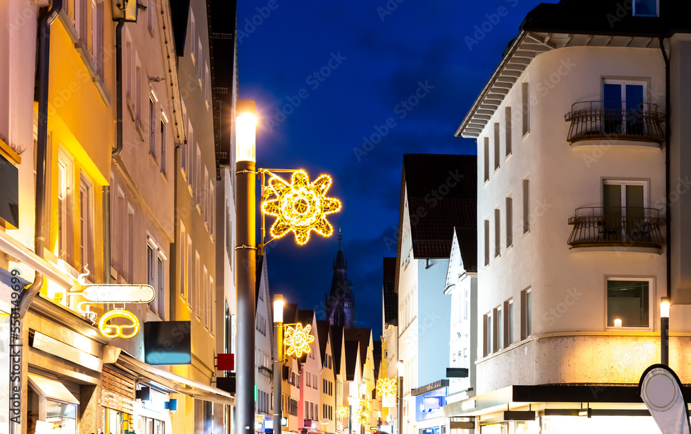 Fototapeta premium The down town of Reutlingen at Christmas time, Black Forest, Germany