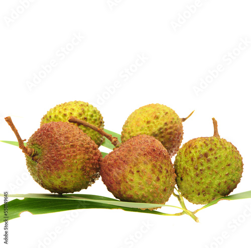 Lychee fruit. Fresh lychees fruit in isolated on white background  photo